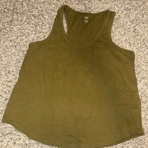 GAP Olive Scoop Neck Tank Top